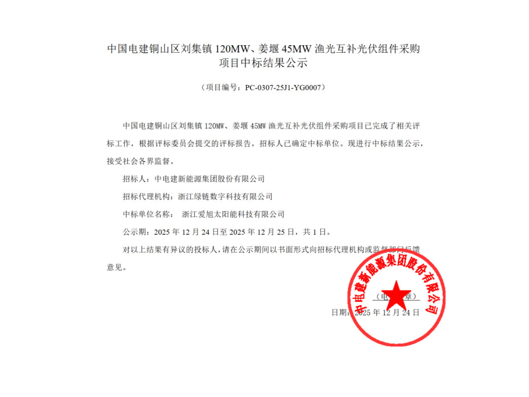 直流侧184MW！必赢网络游戏平台ABC中标中国电建渔光互补项目